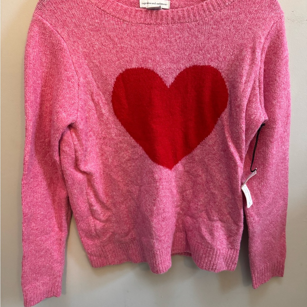 Cupcakes and Cashmere Pullover Sweater, Women S-Pink Heart Love Cozy Winter Soft - Picture 5 of 6